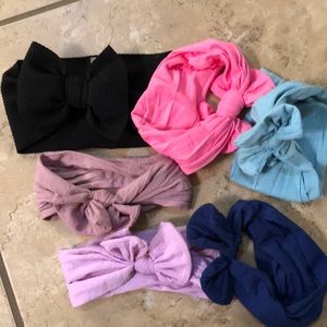 Bundle of stretchy infant headbands and wraps 6 total assort colors